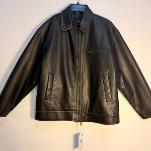 Mango Dark Brown Leather Jacket
